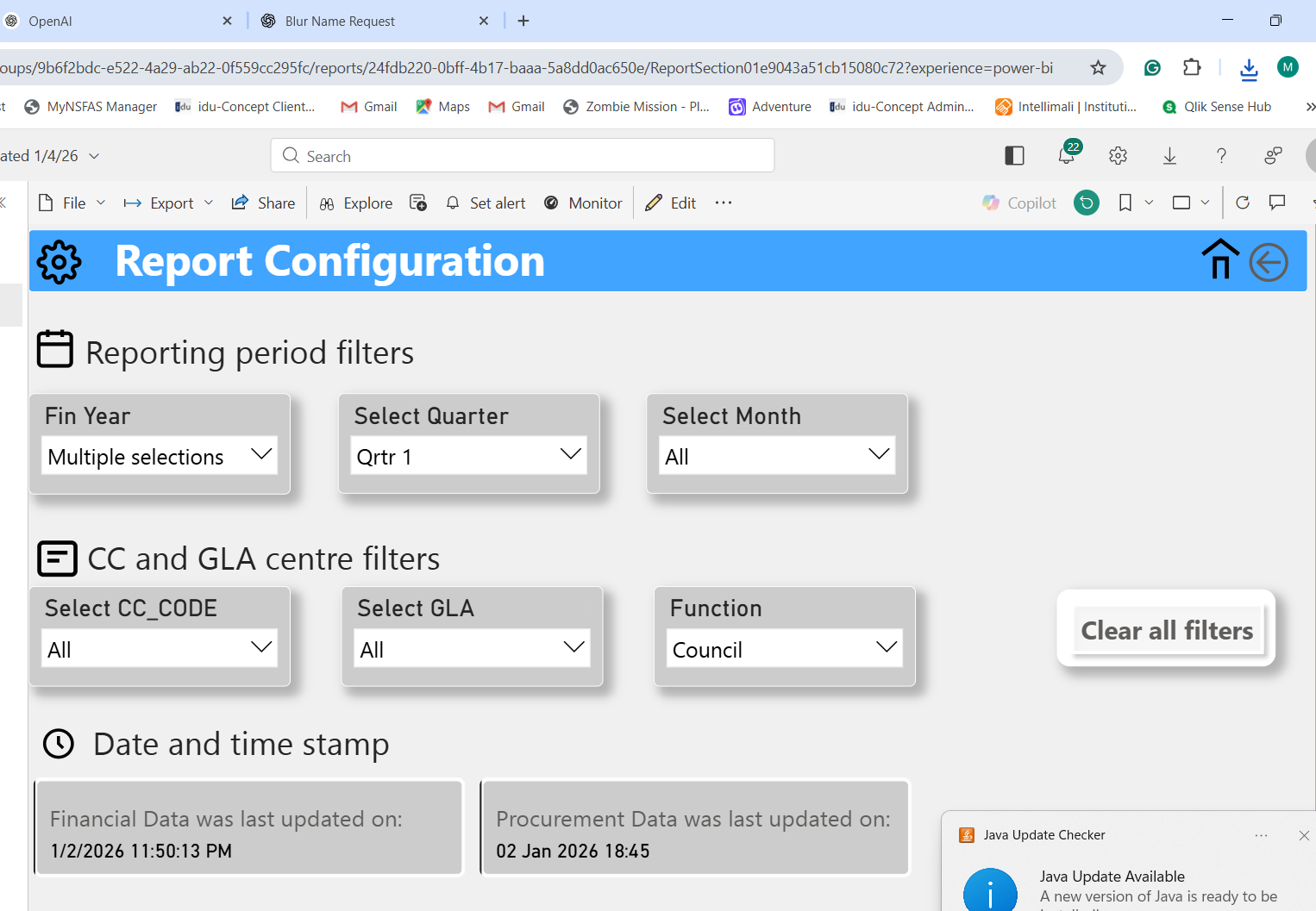 Power BI Report Configuration